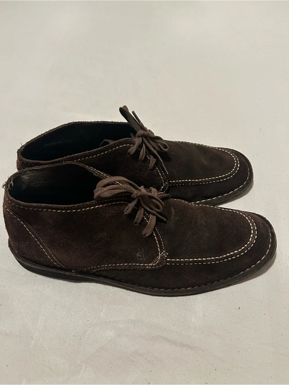 John Varvatos Brown Suede Moc-Toe Chukka Boots